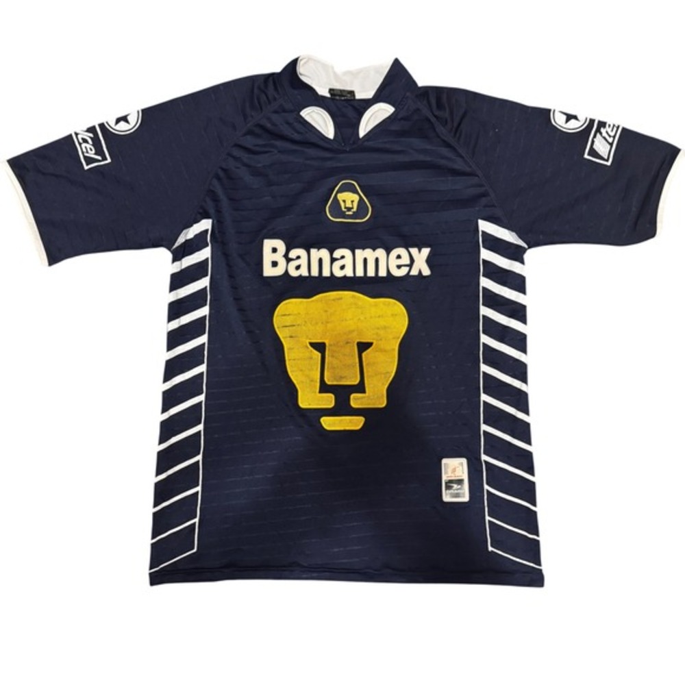 Drako Pumas UNAM Soccer Jersey Navy‎ Blue Yellow Banamex VTG 2000 Mens One Size